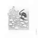 flute with wildflowers tattoo design idea