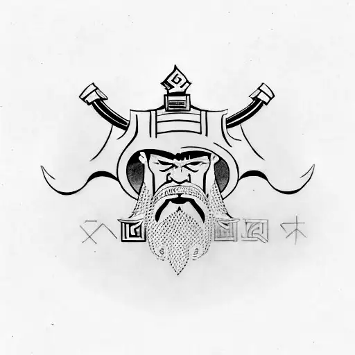 Viking gods Odin, Thor, and Loki in a minimalist design tattoo design idea