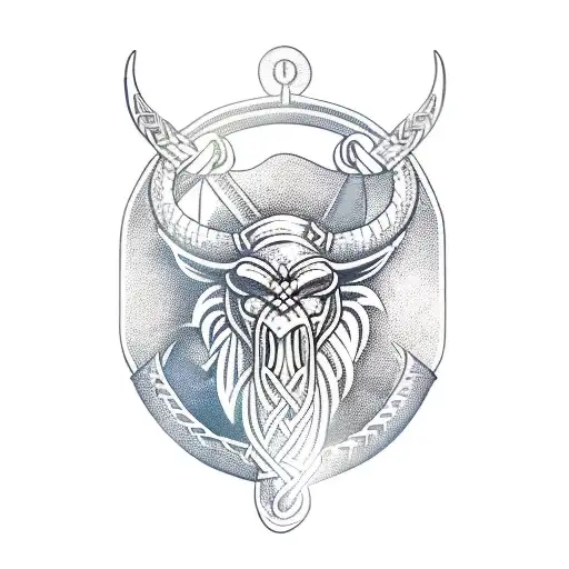 Viking longship with a dragon head prow tattoo design idea