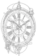 A clock representing 10 years with prison bars, and Barbwire fence tattoo design idea