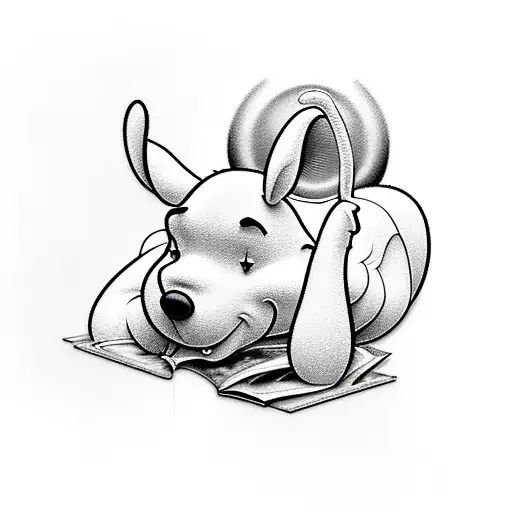 winnie the Pooh Pink Floyd dark side of the moo  tattoo design idea