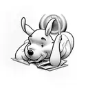 winnie the Pooh Pink Floyd dark side of the moo  tattoo design idea