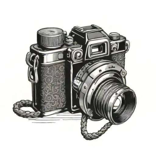 camera caricature anger is a gift tattoo design idea