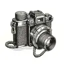 camera caricature anger is a gift tattoo design idea