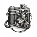 camera caricature anger is a gift tattoo design idea