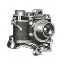 camera caricature anger is a gift tattoo design idea