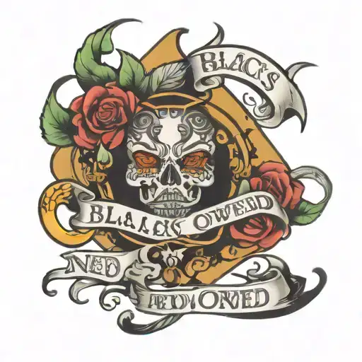 text: 'blacks owned' tattoo design idea