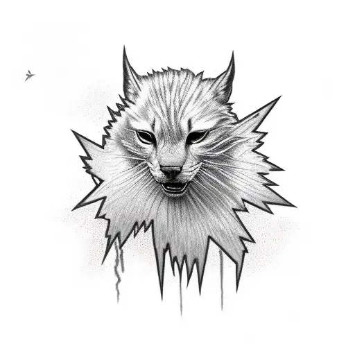 lightning with never give up tattoo design idea