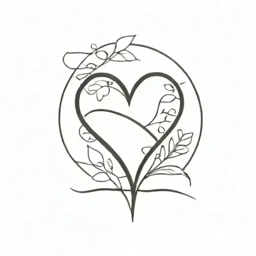 heart date of birth tattoo design idea