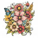 flower meadow  tattoo design idea