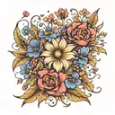 flower meadow  tattoo design idea
