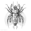 a shoulder and back tattoo depicting a spider wrapping a person in a cocoon tattoo design idea