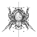 a shoulder and back tattoo depicting a spider wrapping a person in a cocoon tattoo design idea
