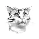 calico cat  tattoo design idea