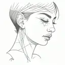 face silence tattoo design idea