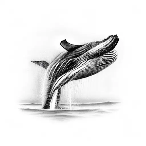 Realistic portrait of a majestic humpback whale tattoo design idea