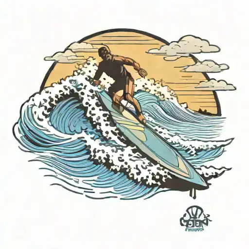 sunny beach ca men surfing beach boys beautiful sunset song called by Forever by The Beach Boys lyrics from that song  tattoo design idea