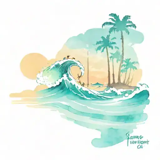 sunny beach ca men surfing beach boys beautiful sunset song called by Forever by The Beach Boys lyrics  tattoo design idea