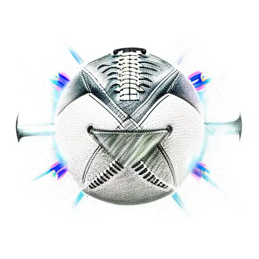 Combine a nfl football and a jet plane in a dynamic and energetic design tattoo design idea