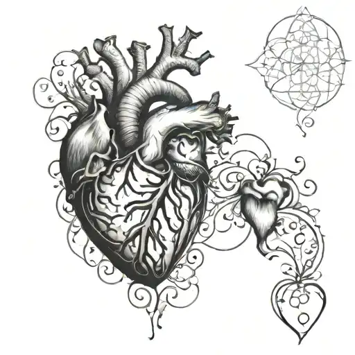Heart, love. Amor. Pulse inside tattoo design idea