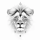 Lion with a cross as one of its eyes  tattoo design idea