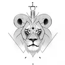 Lion with a cross as one of its eyes  tattoo design idea