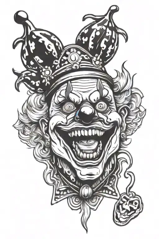 psycho clown tattoo design idea