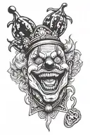 psycho clown tattoo design idea