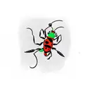 monkey riding on the back of a ladybug tattoo design idea