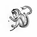 monkey riding on the back of a ladybug tattoo design idea