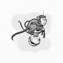 monkey riding on the back of a ladybug tattoo design idea