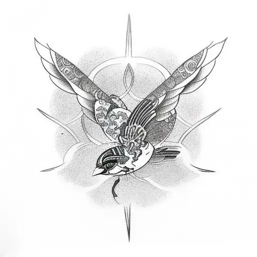 Sparrow tattoo design idea
