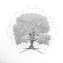 oak tree tattoo design idea