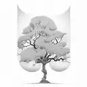 oak tree tattoo design idea