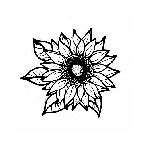 sunflower and rose bouquet tattoo design idea