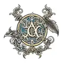 alpha omega logo tattoo design idea