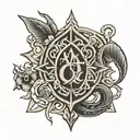 alpha omega logo tattoo design idea