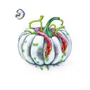 Bittergourd with Shrimp tattoo design idea
