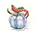 Bittergourd with Shrimp tattoo design idea