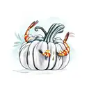 Bittergourd with Shrimp tattoo design idea