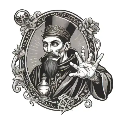 the magician tarot card with only third eye inside the card tattoo design idea