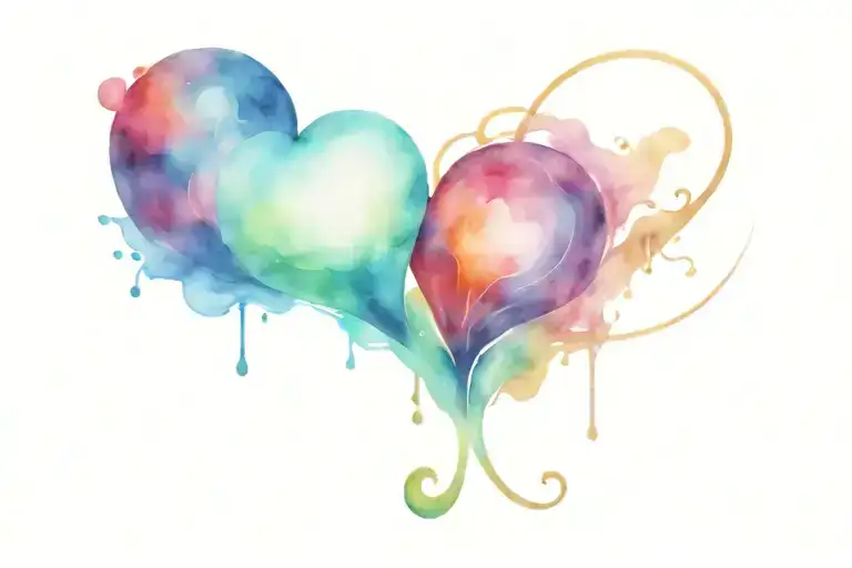 libra aquarius love heart tattoo design idea