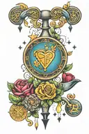 libra heart aquarius zodiac sign tattoo design idea