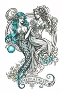 aquarius and libra tattoo design idea