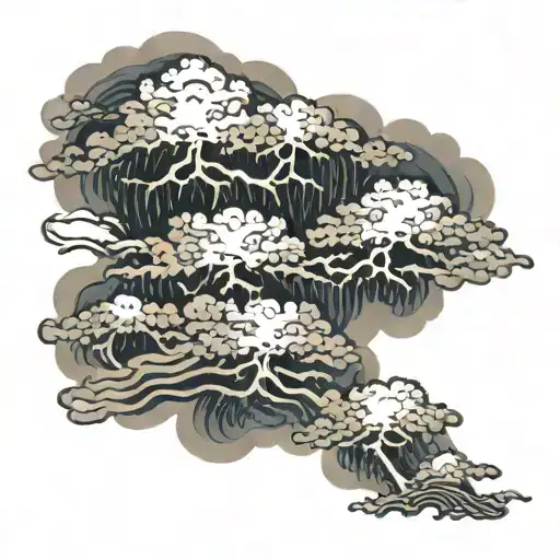 cumulonibus thunderstorm clouds  tattoo design idea