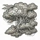 cumulonibus thunderstorm clouds  tattoo design idea