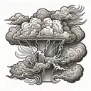 cumulonibus thunderstorm clouds  tattoo design idea