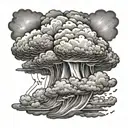cumulonibus thunderstorm clouds  tattoo design idea