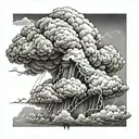 cumulonibus thunderstorm clouds  tattoo design idea