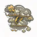 thunderstorm clouds tattoo design idea